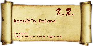 Koczán Roland névjegykártya